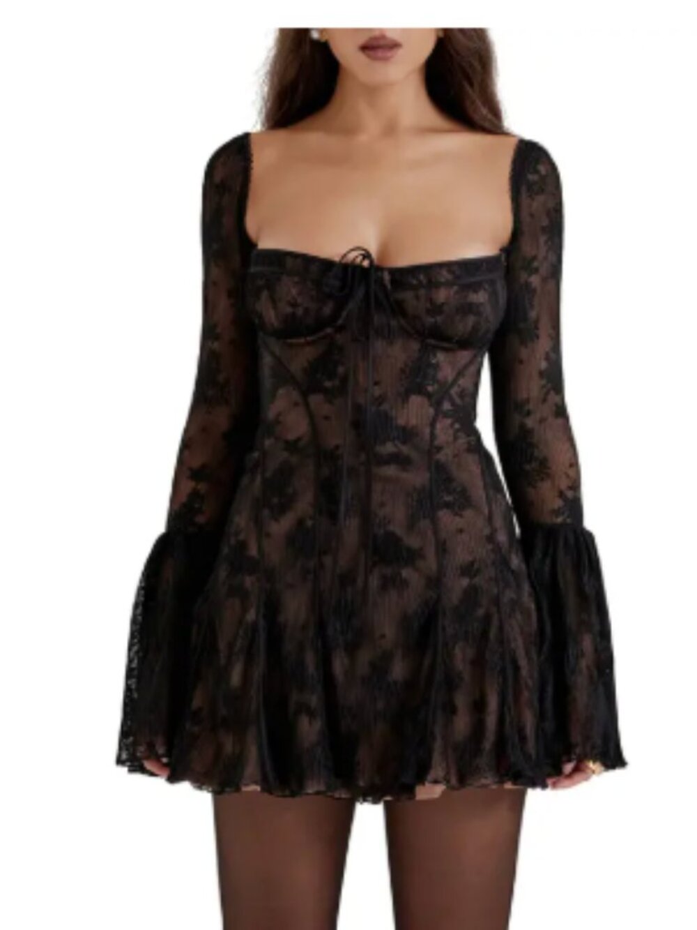 House of CB Small ‎ 'Analissa' Black Lace Corset Dress